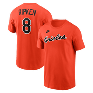 Nike Men's Nike Cal Ripken Jr. Orange Baltimore Orioles Cooperstown Collection Name & Number T-Shirt