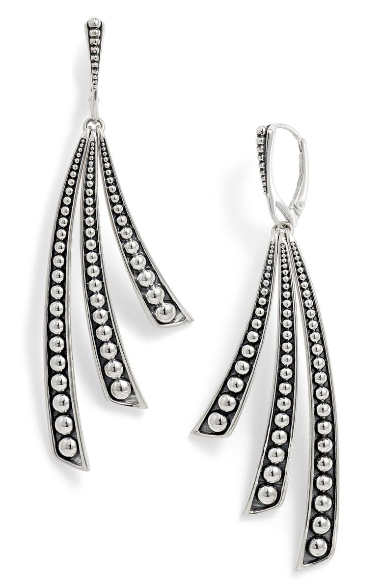LAGOS Signature Caviar Triple Linear Curve Drop Earrings, Main, color,