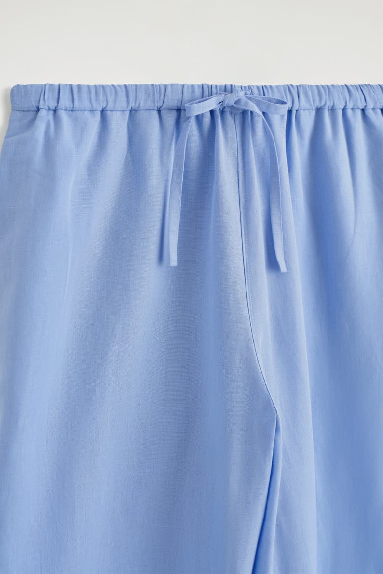 Wide-Leg Linen Drawstring Pants, Alternate, color, LIGHT BLUE