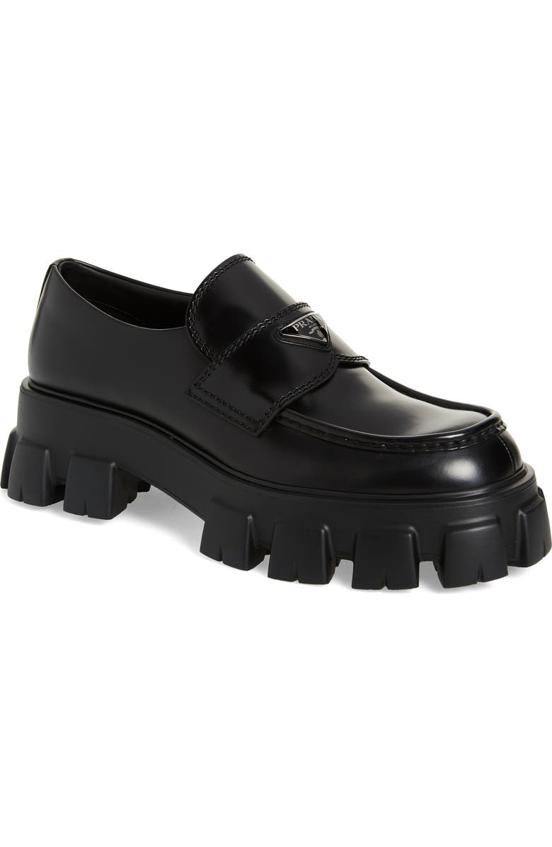 Prada Monolith Lug Sole Loafer, Main, color,