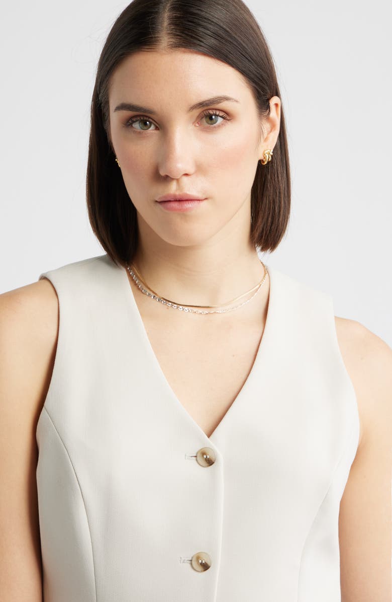 Nordstrom Demi Fine Set of 2 Chain Necklaces, Alternate, color, 14K Gold- Sterling Plated