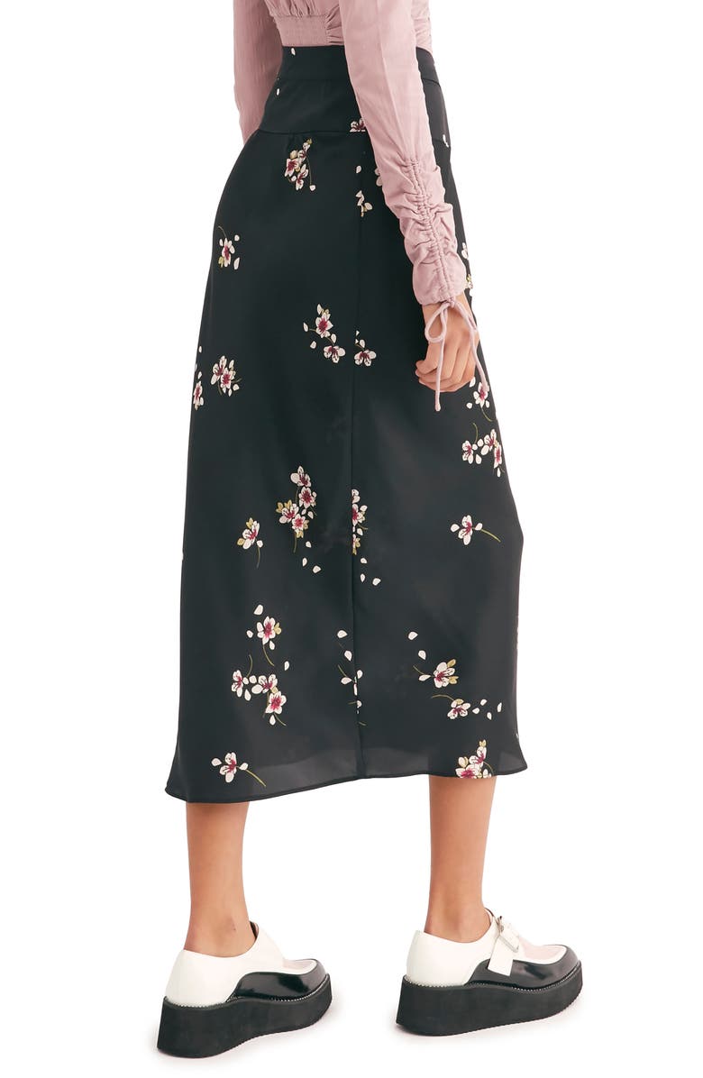 Free People Normani Leopard Print Bias Cut Midi Skirt, Alternate, color,