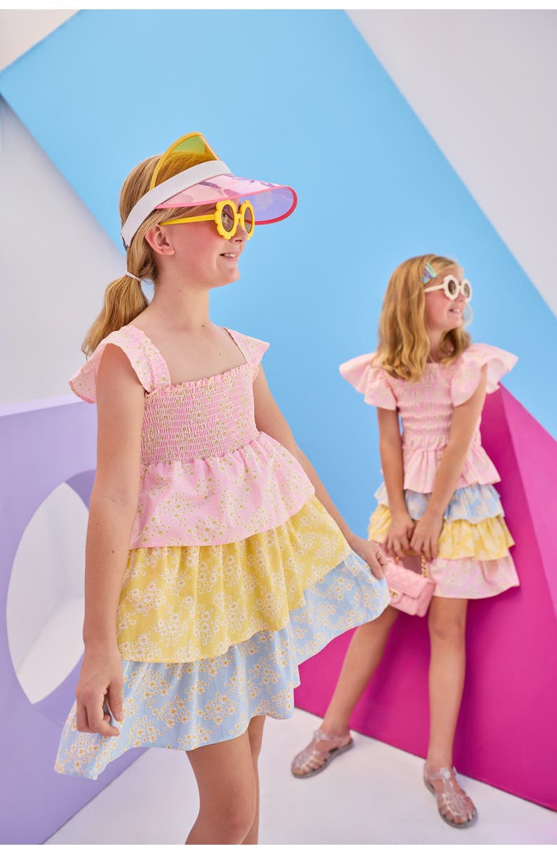 BISBY Kids' Tiered LeeLee Dress, Alternate, color, Mixed Ditsy Floral