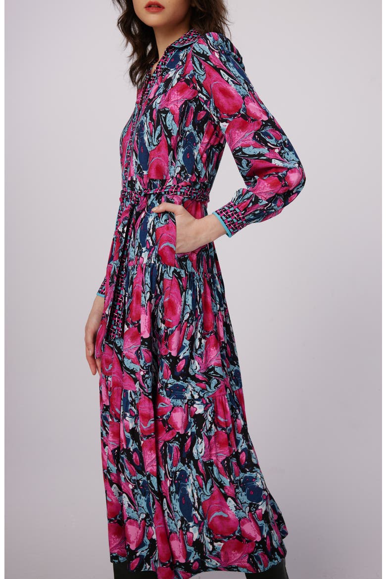 Alea Long Sleeve Midi Shirtdress, Alternate, color, MISFIT MARBLE/LYDIAN INDIAN PK