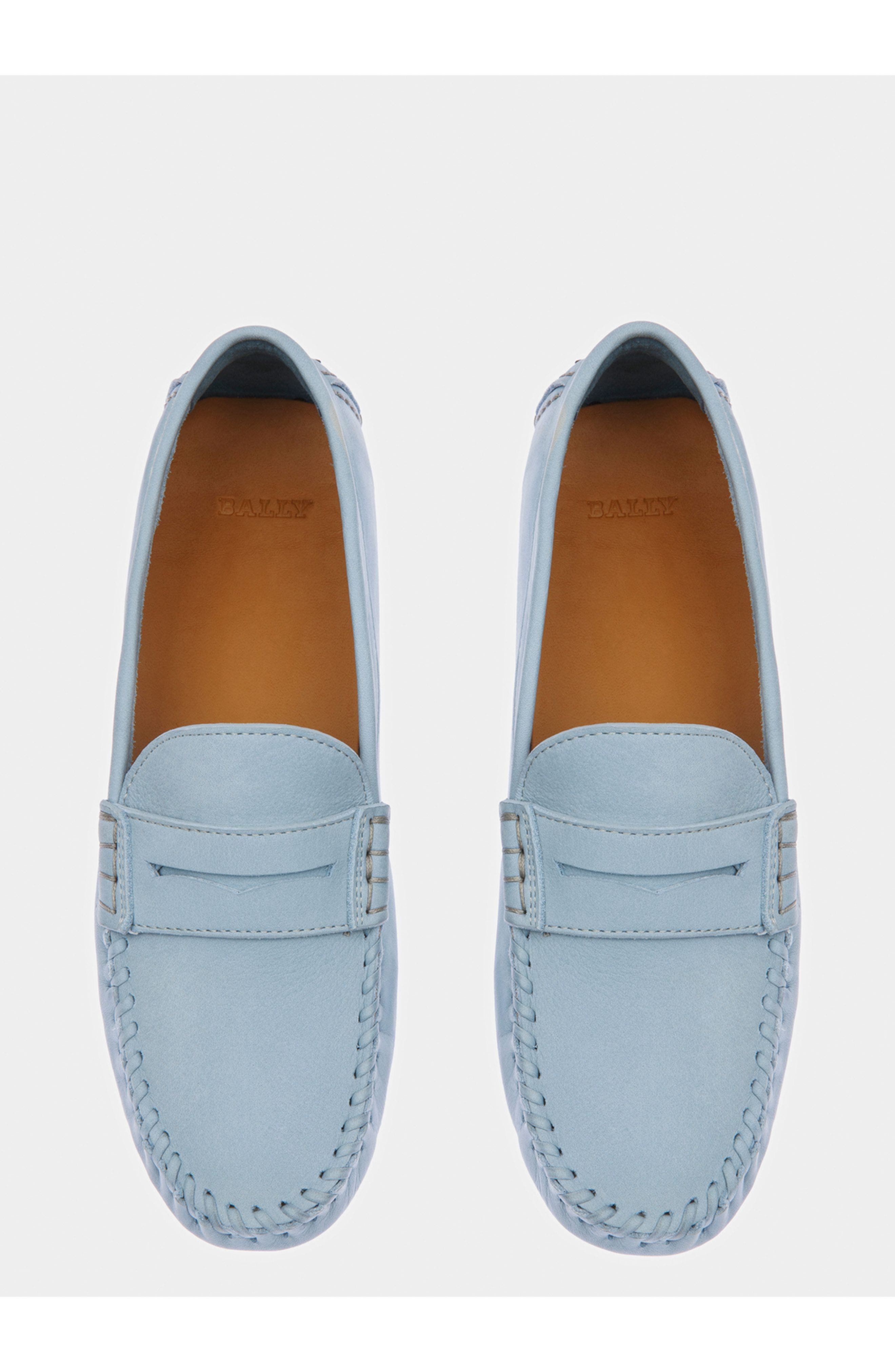 Bally Lamby Leather Drivers, Alternate, color, Blue