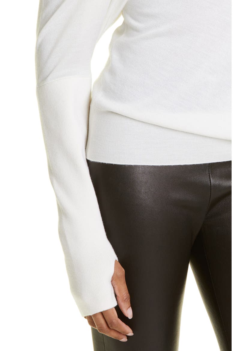 Off the Shoulder Cashmere & Silk Sweater, Alternate, color, CHALK