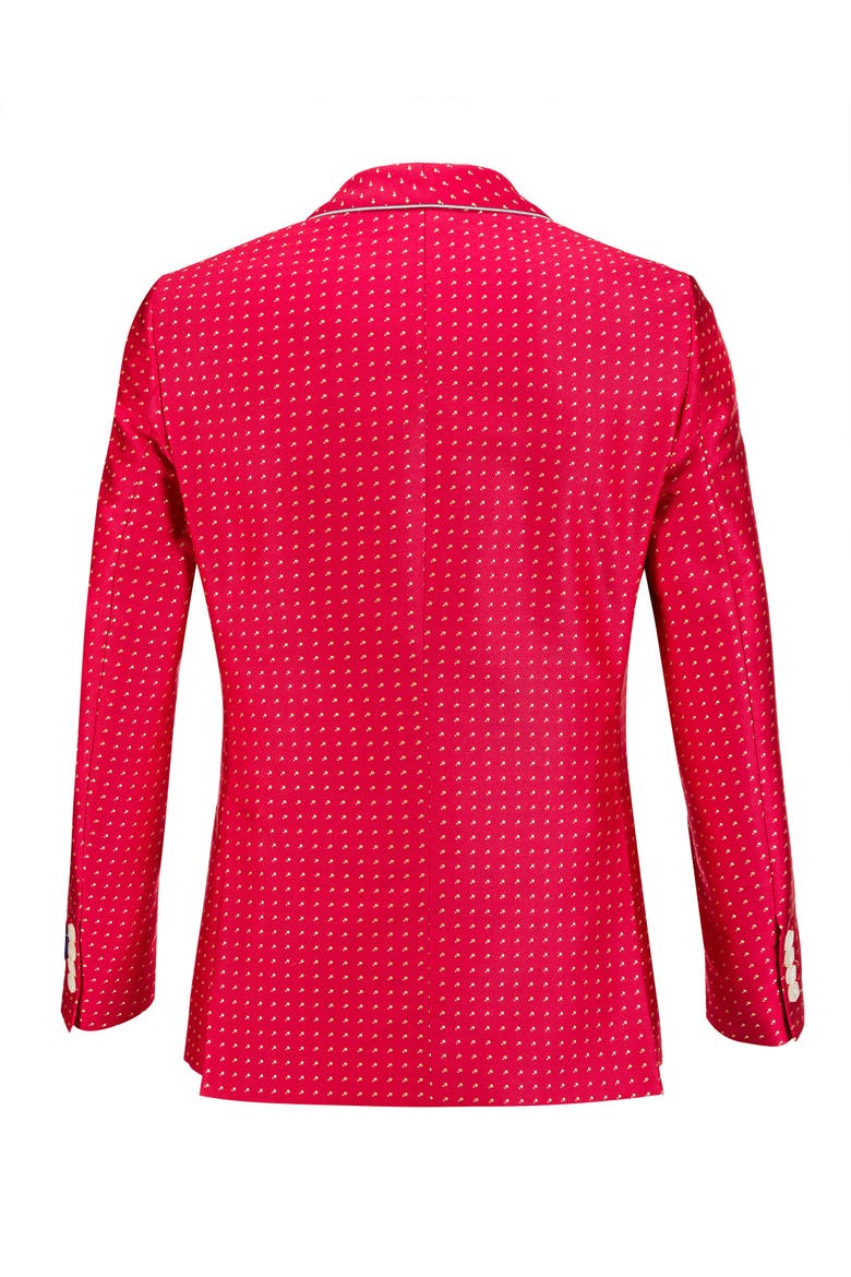 Silk Blend Jacquard Shawl Collar Dinner Jacket Men, Alternate, color, red