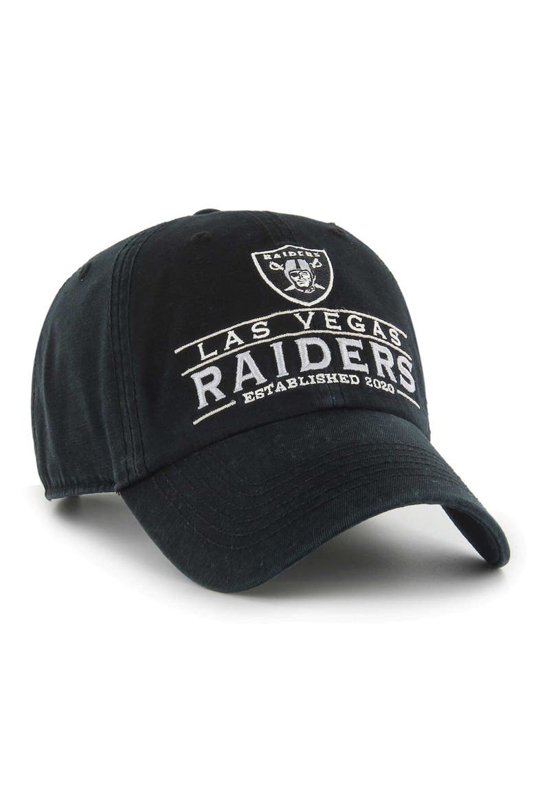 Men's '47  Black Las Vegas Raiders Vernon Clean Up Adjustable Hat, Alternate, color, Black