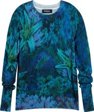 Desigual Floral Fine Gauge Crewneck Sweater