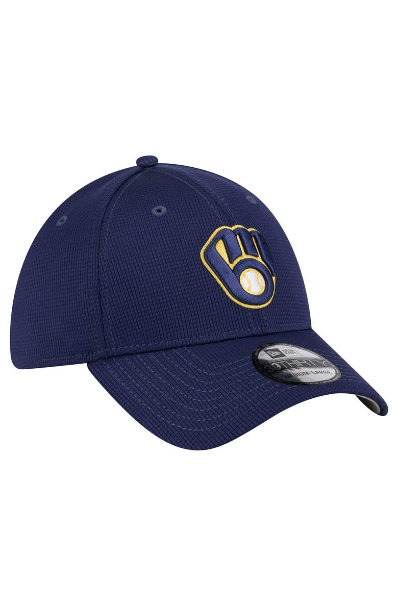 New Era Men's New Era Navy Milwaukee Brewers Active Pivot 39THIRTY Flex Hat, Alternate, color, 