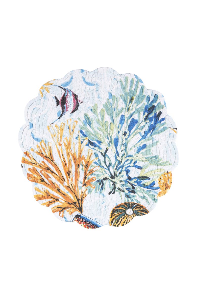 Makena Beach Round Placemats Set of 6, 17" Decor, Alternate, color, Brown