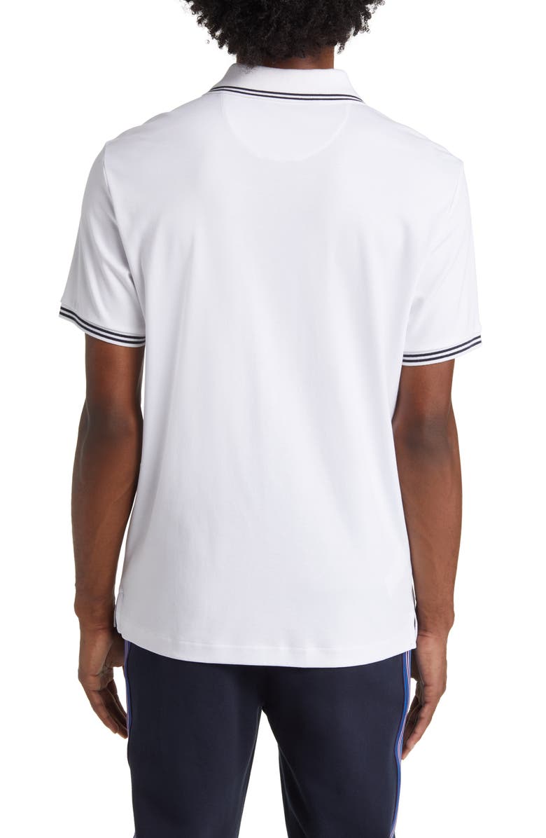 Original Penguin Slim Fit Tipped Logo Embroidered Organic Cotton Interlock Polo, Alternate, color, 