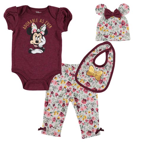 Bodysuit Pants Bib & Hat Layette Set