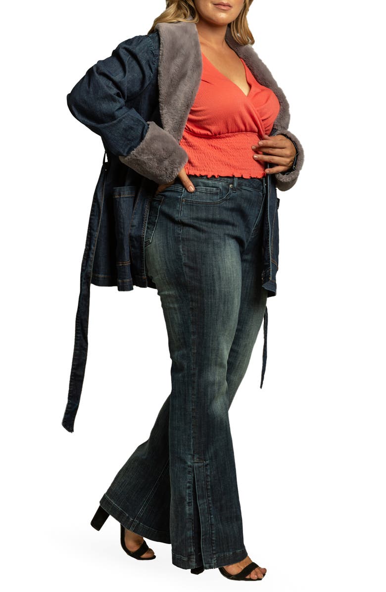 Standards & Practices High Waist Slit Hem Wide Leg Jeans, Alternate, color, 3219Unforgv