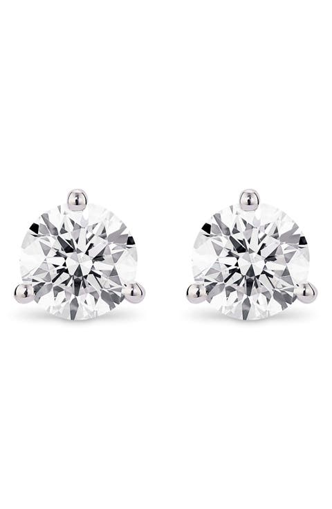 2-Carat Lab Grown Diamond Solitaire Stud Earrings