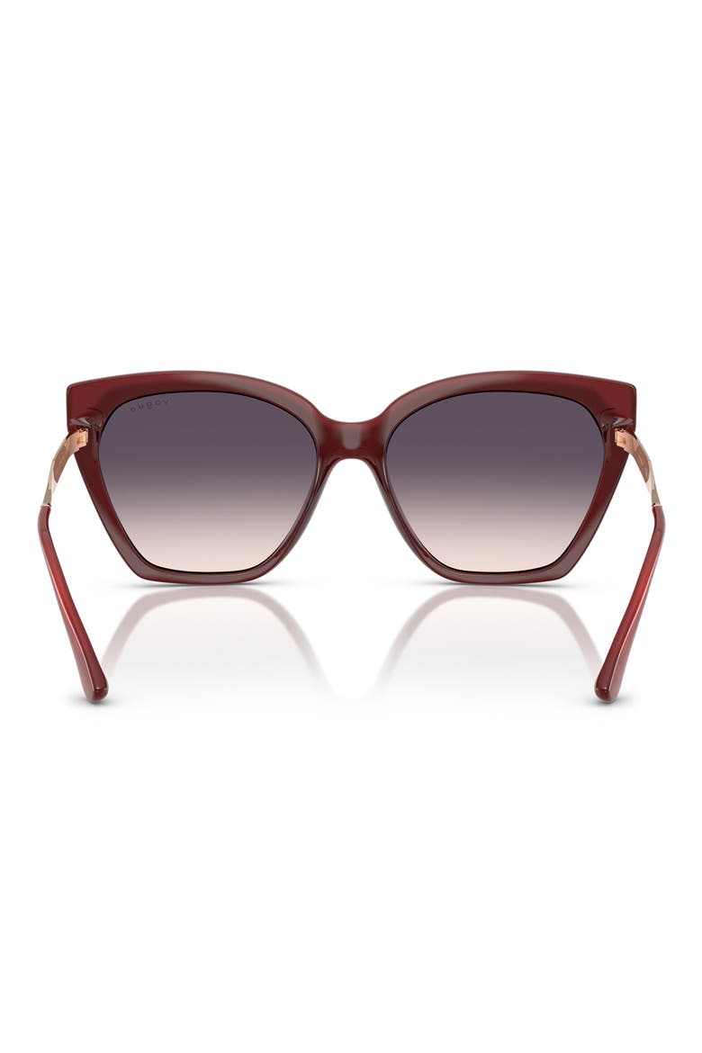 57mm Polarized Gradient Cat Eye Sunglasses, Alternate, color, RED