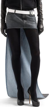 7 For All Mankind Asymmetric Denim Maxi Skirt