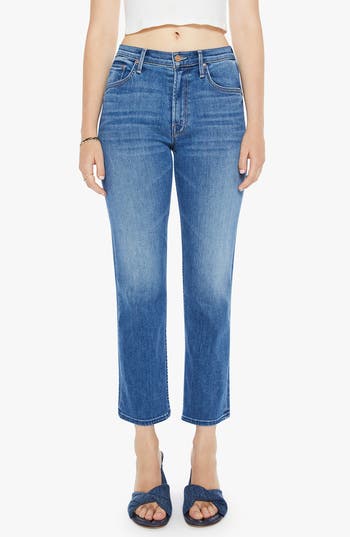 Mother Smarty Pants Ankle Jeans In Blue