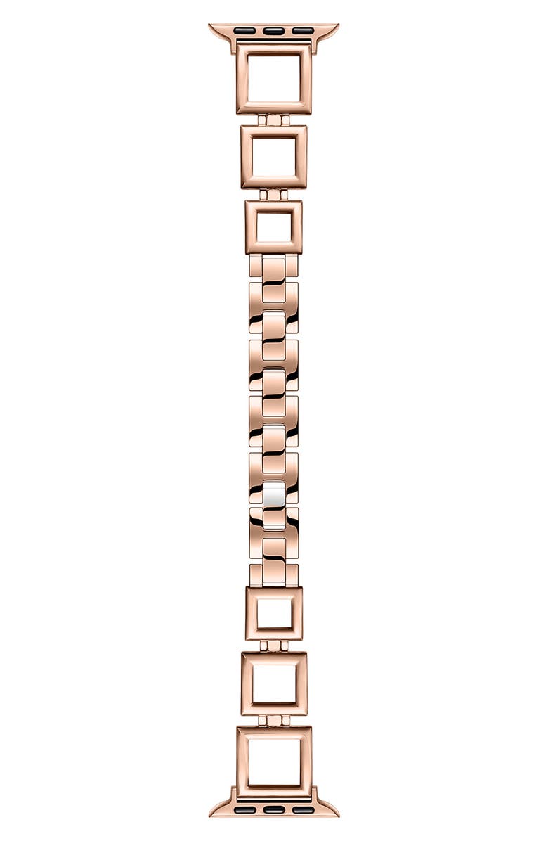 The Posh Tech Journey Stainless Steel Apple Watch<sup>®</sup> Watchband, Main, color, Rose Gold