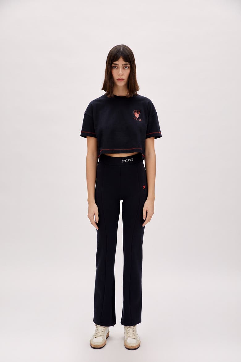 Cotton Women Crop Tee, Alternate, color, BLACK