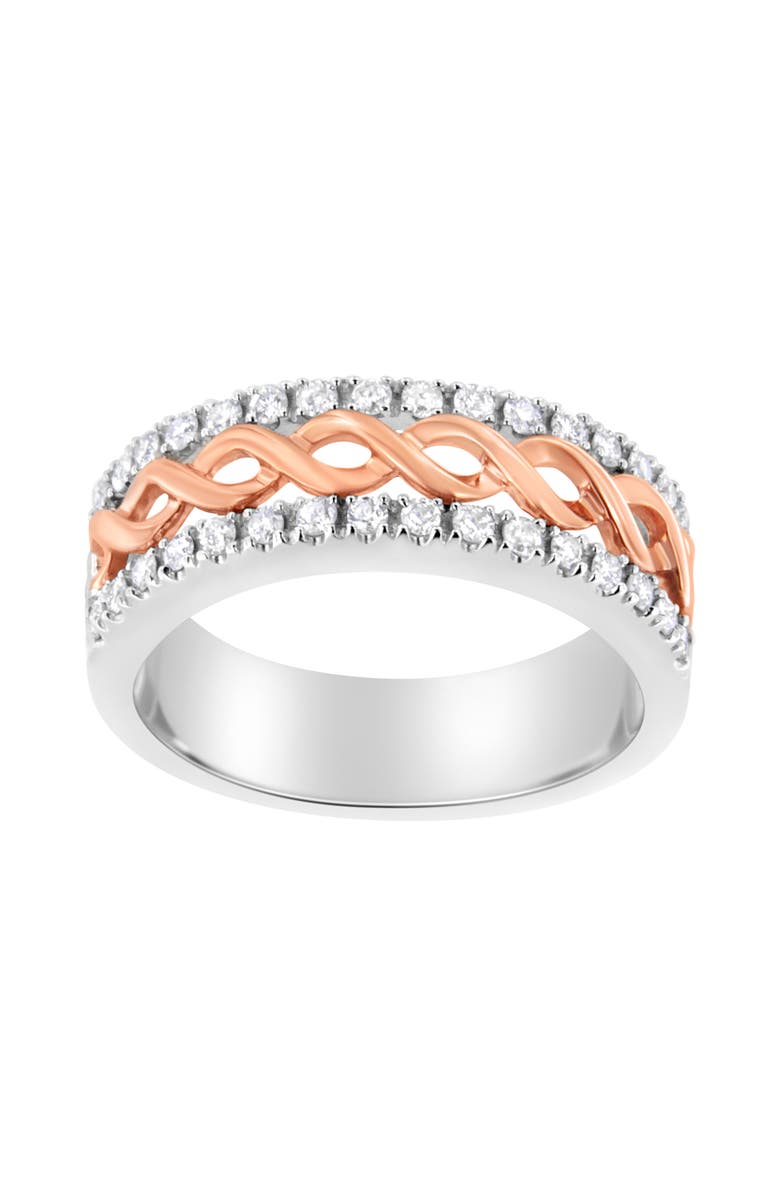 Haus of Brilliance 10K Gold 1/3Cttw Diamond Split Shank & null Ribbon Band Ring, Main, color, White Gold