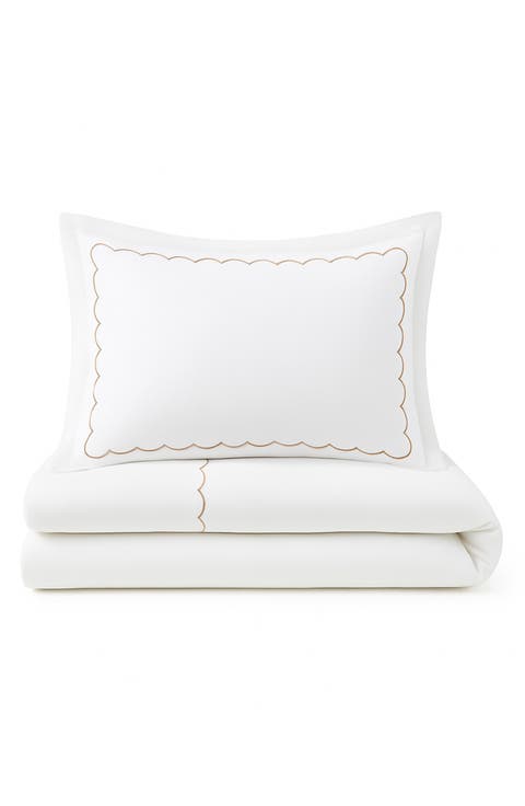 Scallop Hotel Duvet Cover, Sheet & Shams Set