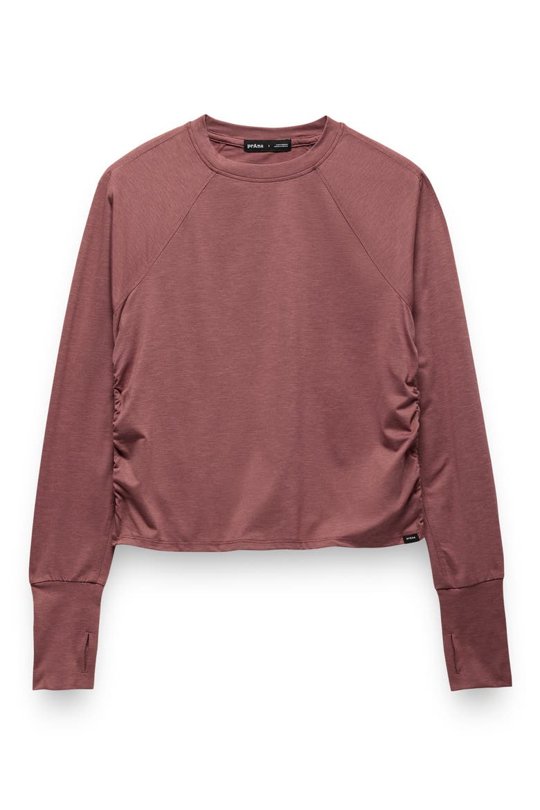 Gathered Long Sleeve T-Shirt, Alternate, color, NEWBERRY