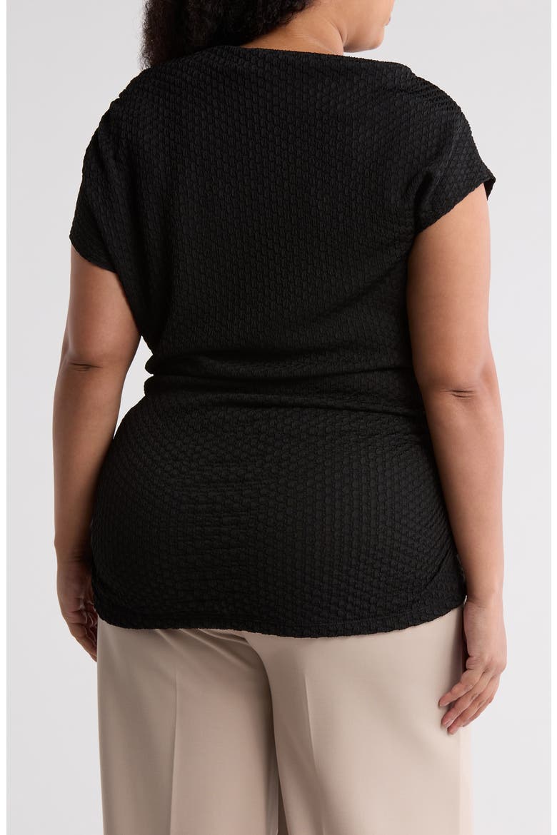 Asymmetric Ruched Top, Alternate, color, BLACK