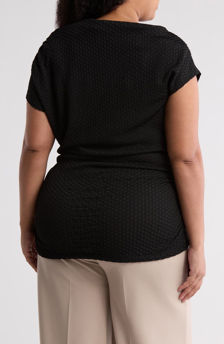 Renee C Asymmetric Ruched Top, Alternate, color, Black