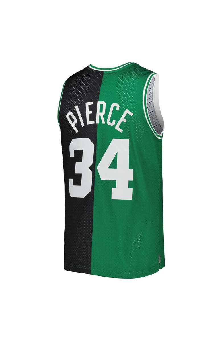 Mitchell & Ness Men's Mitchell & Ness Paul Pierce Black/Kelly Green Boston Celtics Hardwood Classics 2007/08 Split Swingman Jersey, Alternate, color, 