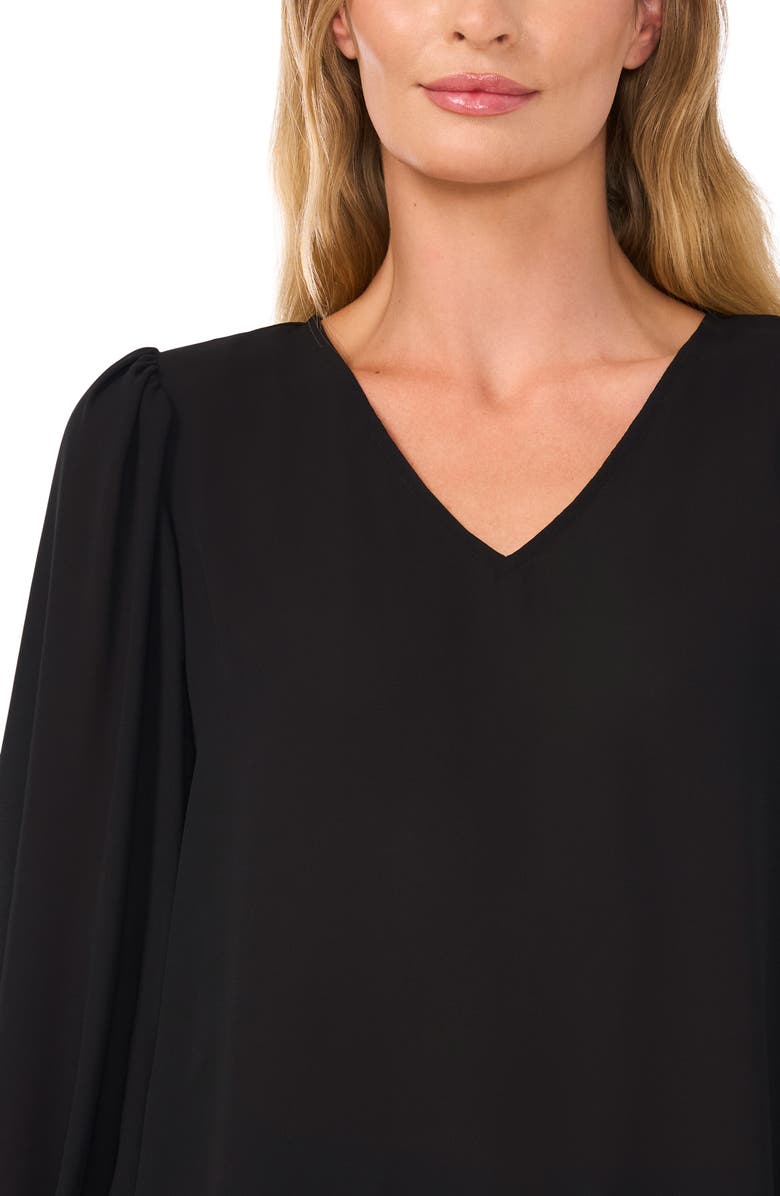 CeCe Smocked Cuff V-Neck Top, Alternate, color,