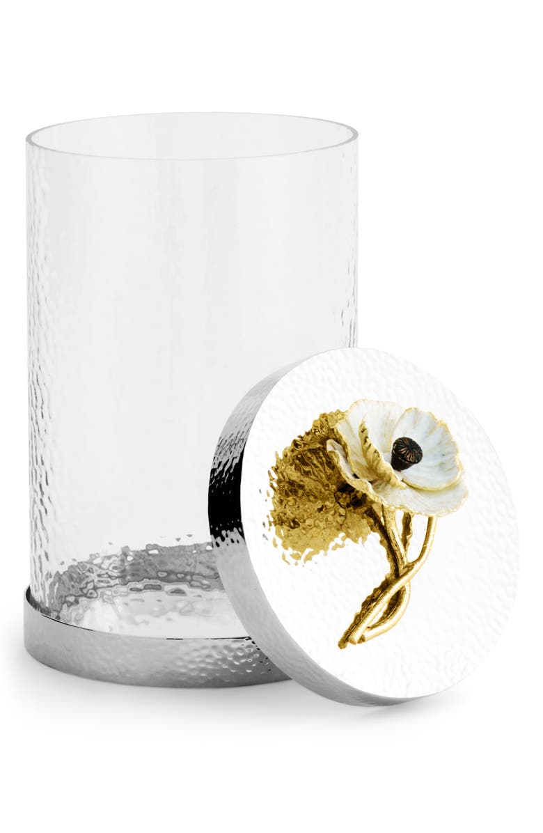 Michael Aram Anemone Medium Canister, Alternate, color, Silver/ White/ Gold