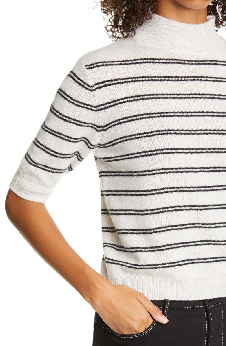 FRAME Stripe Wool & Cashmere Crop Sweater, Alternate, color, 