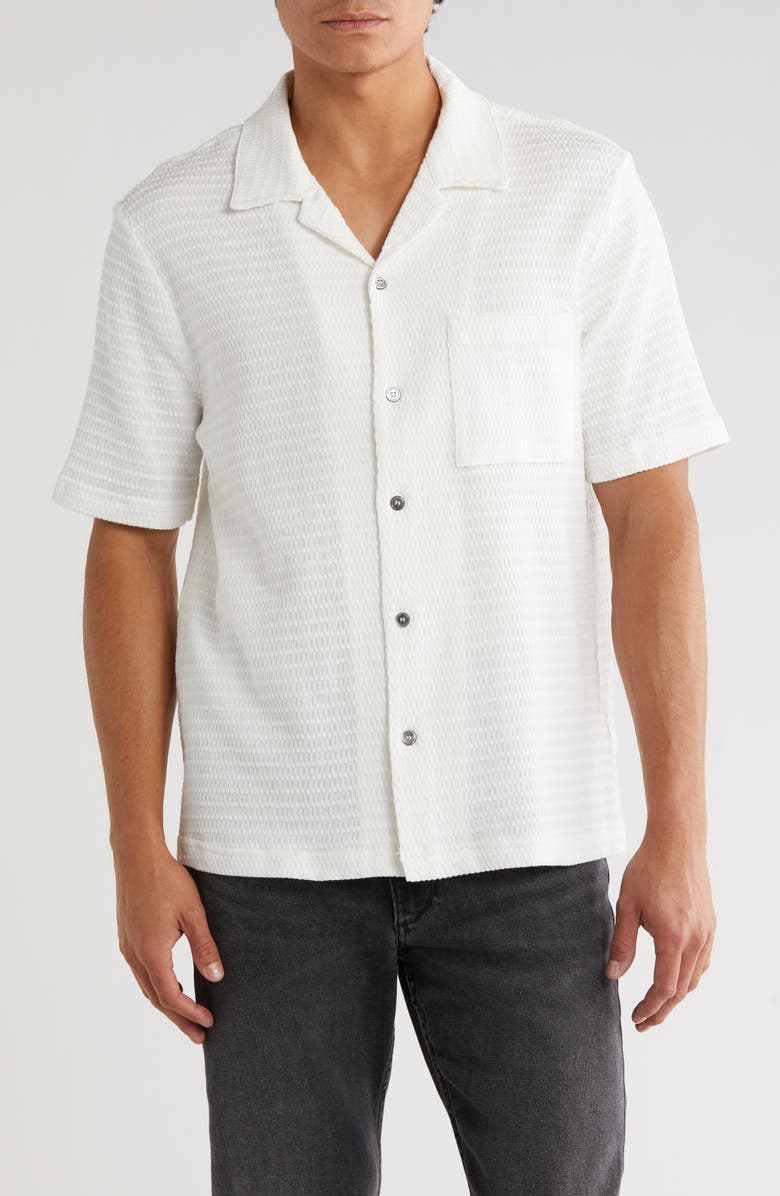 EDIT by JASON WU Cotton Blend Seersucker Camp Shirt, Main, color,