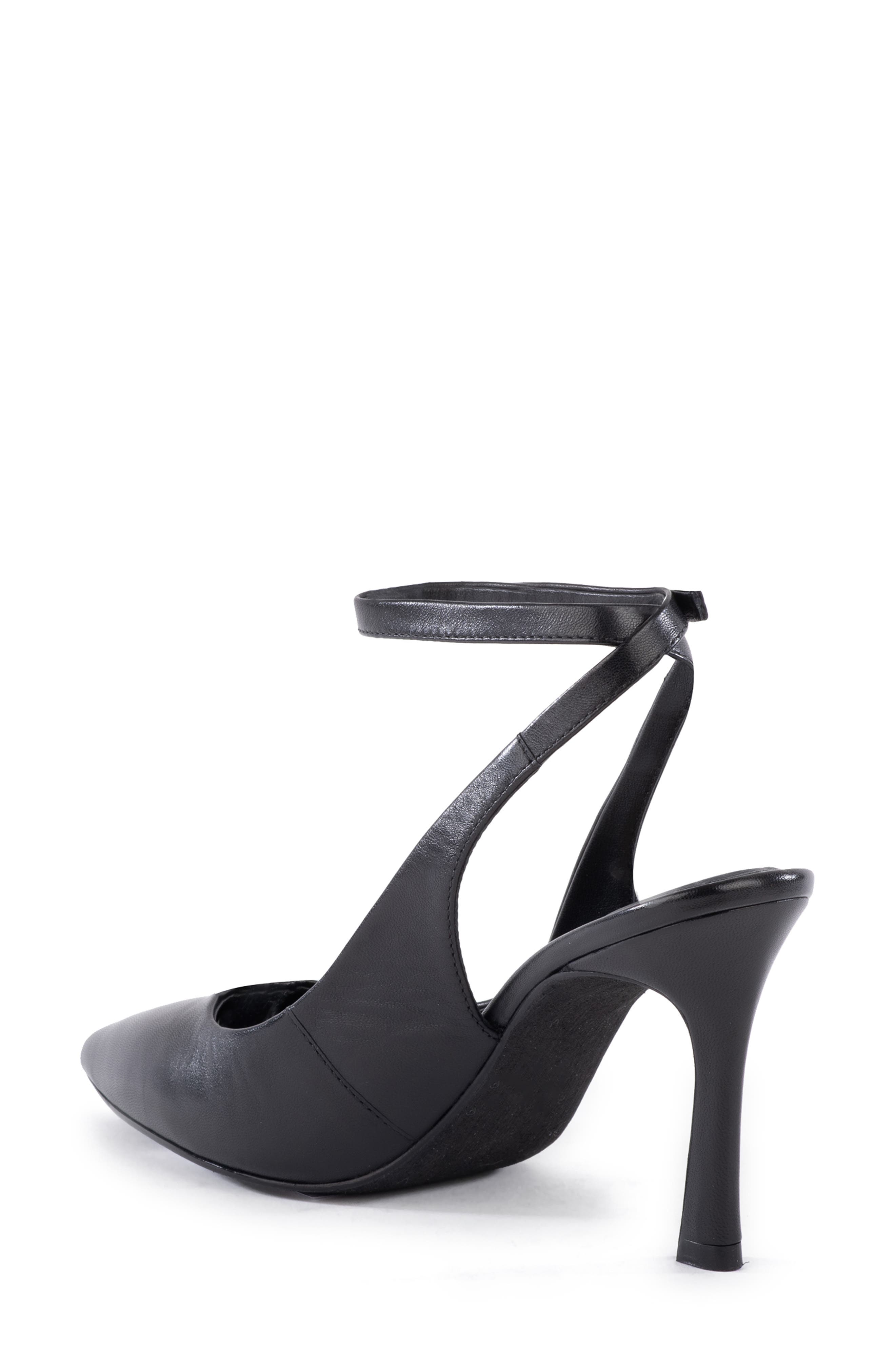 Seychelles Girl Boss Ankle Strap Pointed Toe Pump, Alternate, color, Black Leather