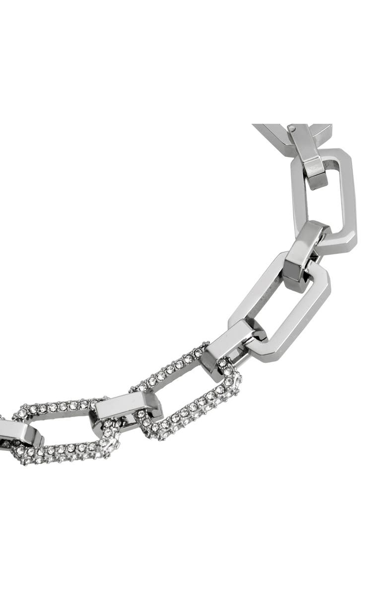 AllSaints Pavé Crystal Geometric Link Bracelet, Alternate, color,