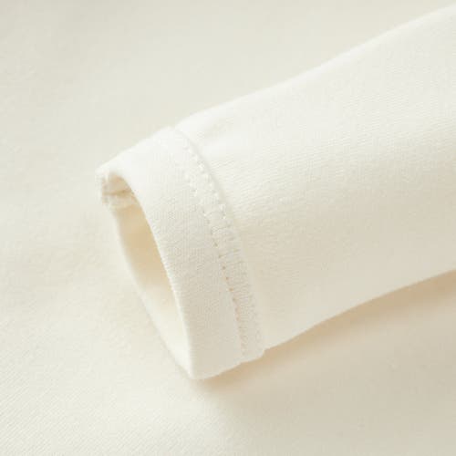 Milkbarn Brushed Zipper Pajama In White
