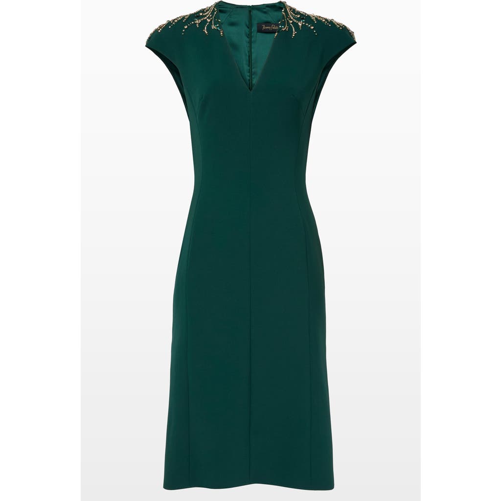 Jenny Packham Ardila Crystal-embellished Midi Dress In Green