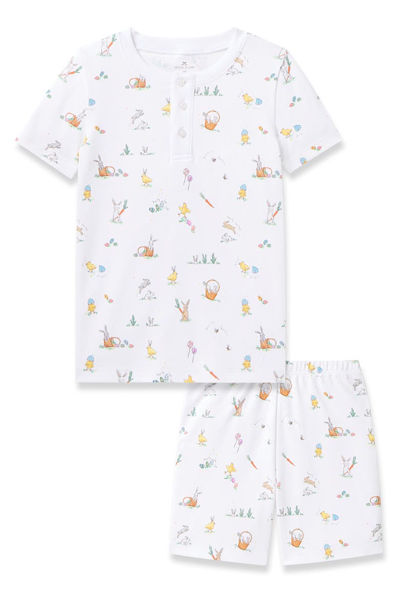 Kids' Easter Print Fitted Short Pajamas, Main, color, WHITE