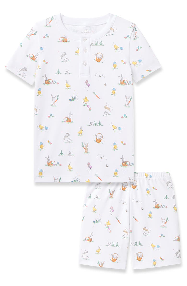 Petite Plume Kids' Easter Fitted Two-Piece Pima Cotton Pajamas, Main, color, White