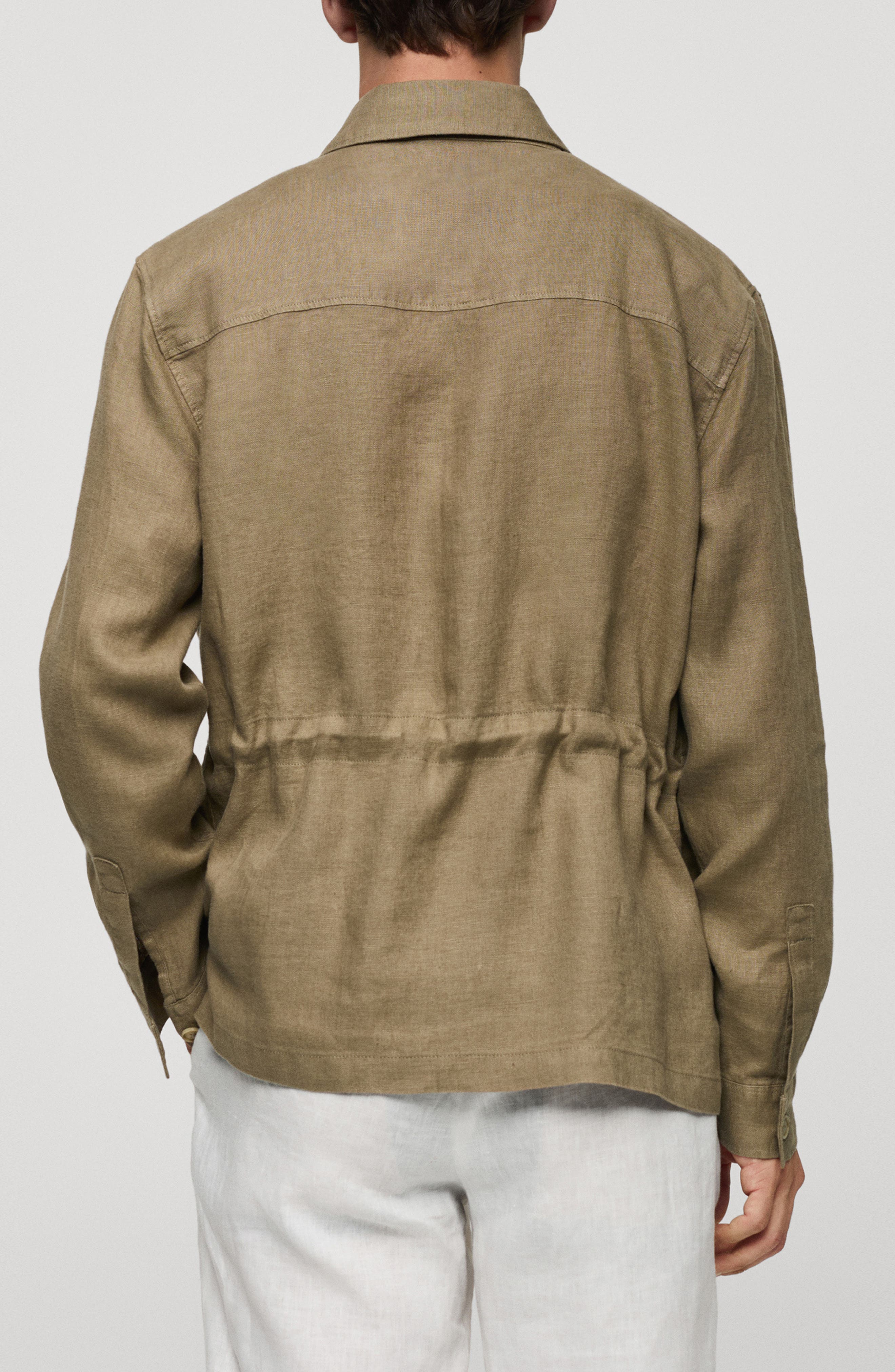 Linen Button-Up Shirt Jacket - image 2