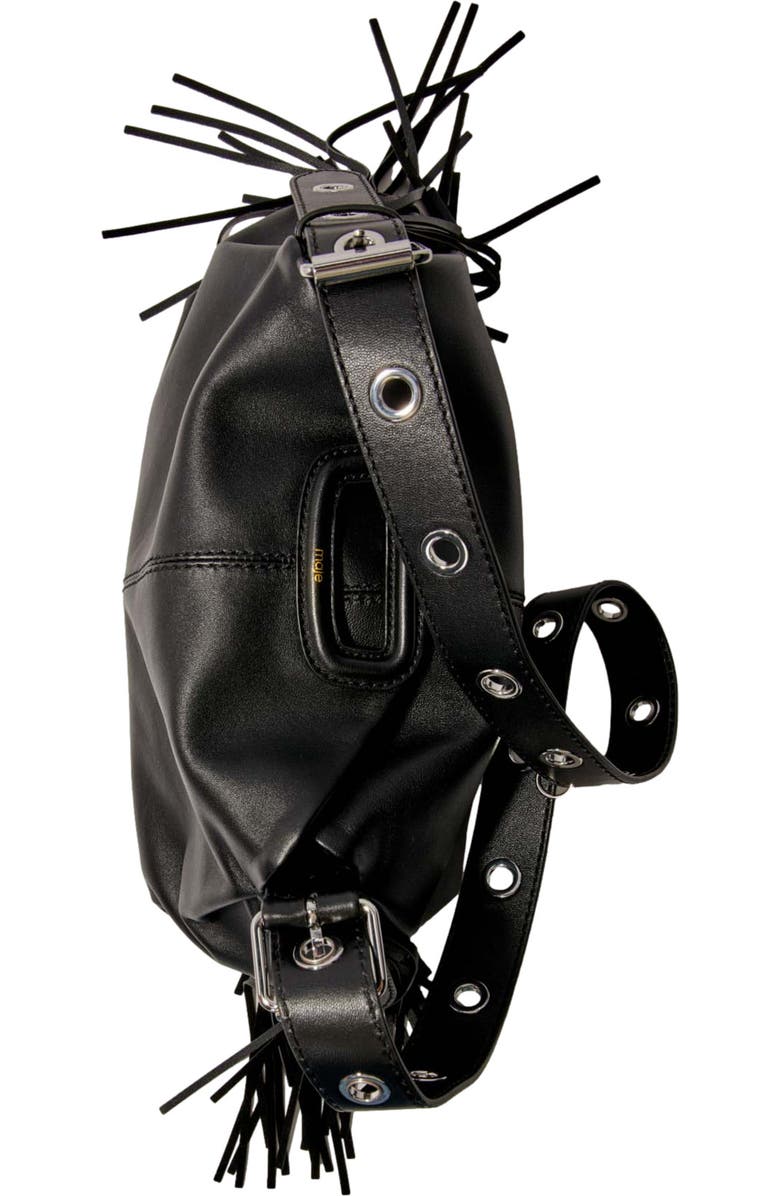 maje Smooth leather Miss M bag, Alternate, color, Black