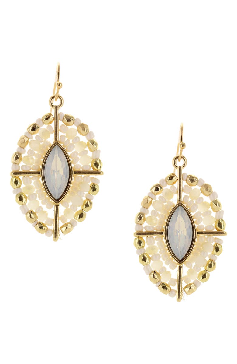 OLIVIA WELLES Sauron Bead Drop Earrings, Main, color, Gold / Neutral