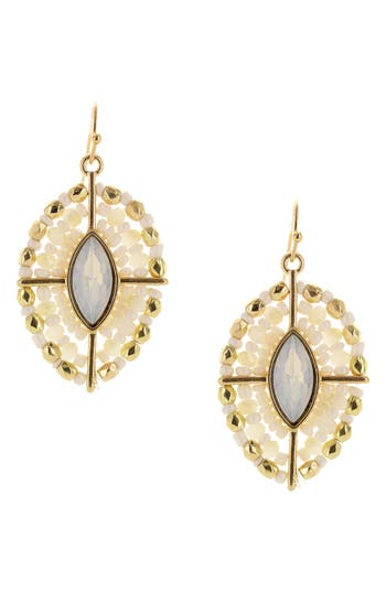 Olivia Welles Sauron Bead Drop Earrings In Gold