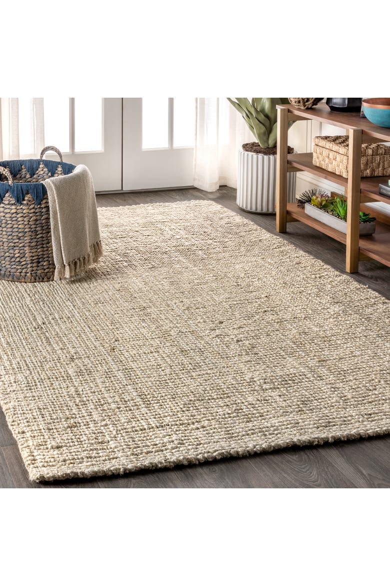 Pata Hand Woven Chunky Jute Area Rug, Alternate, color, Light Ivory