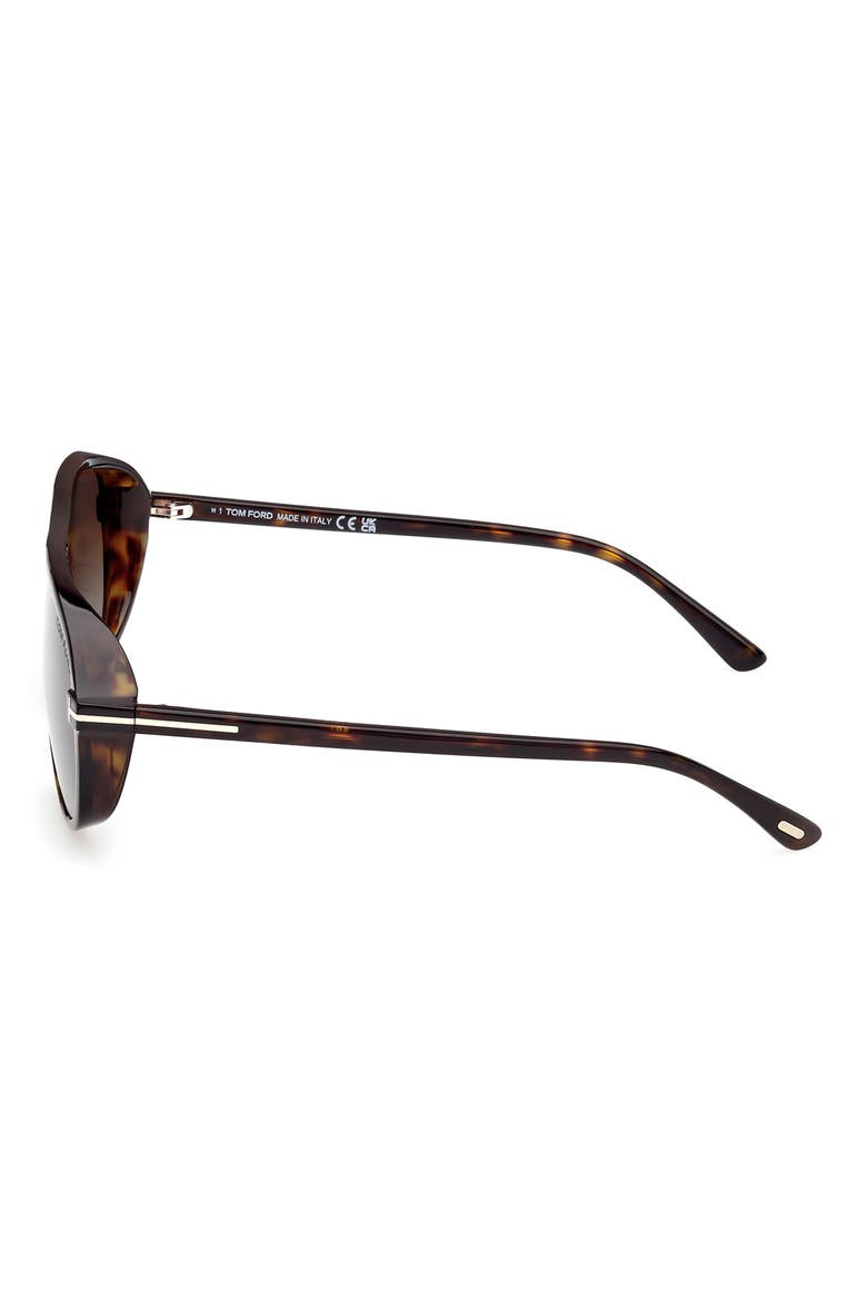 Guillaume 61mm Gradient Pilot Sunglasses, Alternate, color, SHINY DARK HAVANA ECO T LOGO