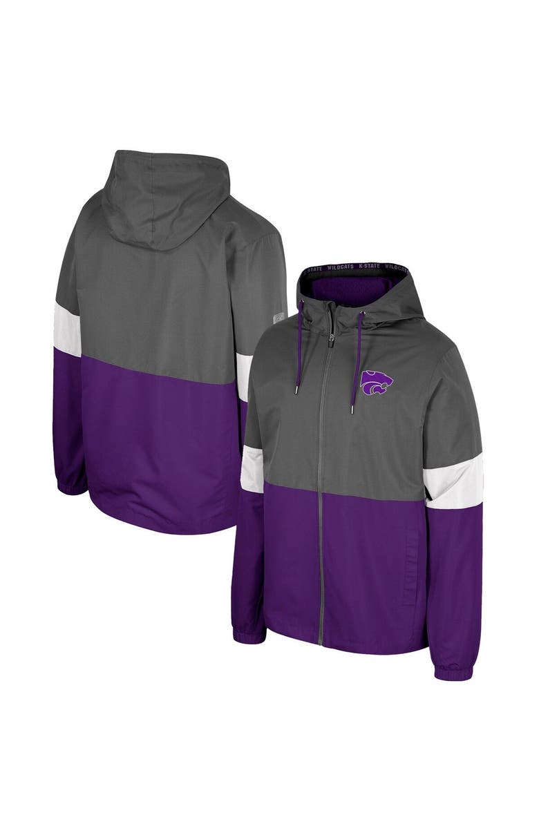 COLOSSEUM Men's Colosseum Charcoal Kansas State Wildcats Miles Full-Zip Jacket, Main, color, Charcoal