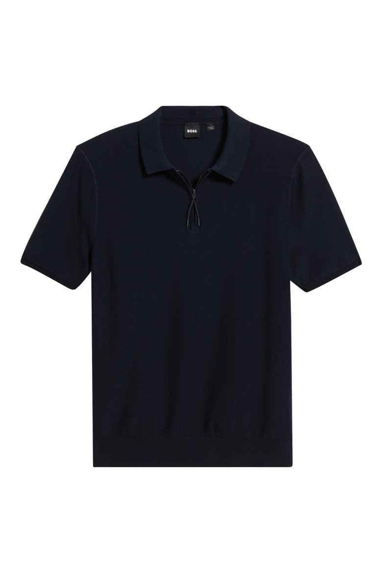 Imartino Piqué Zip Polo, Alternate, color, DARK BLUE