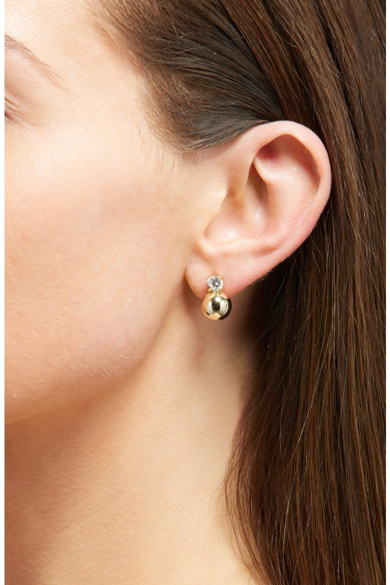 Gold Bliss Cubic Zirconia Earrings, Alternate, color, GOLD