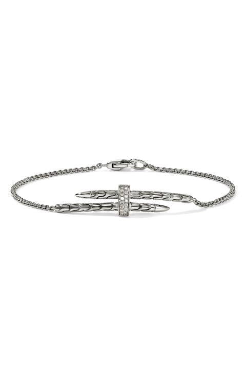 Pavé Diamond Spear Station Bracelet